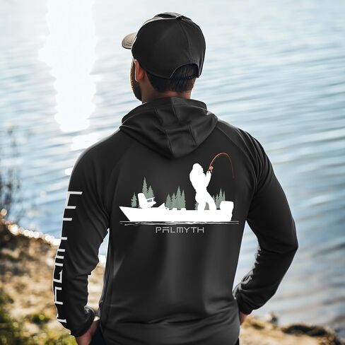 Palmyth Fishing Shirts for Men Long Sleeve Sun Protection Fishing Hoodie UPF 50+ Shirt Neck Gaiter in Saudi Arabia