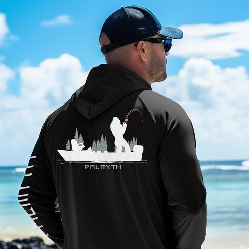 Palmyth Fishing Shirts for Men Long Sleeve Sun Protection Fishing Hoodie UPF 50+ Shirt Neck Gaiter in Saudi Arabia