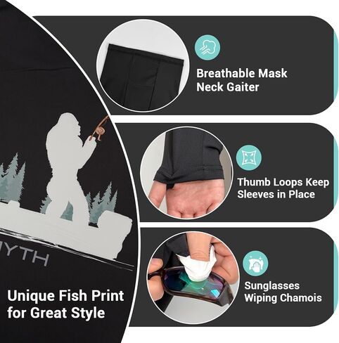 Palmyth Fishing Shirts for Men Long Sleeve Sun Protection Fishing Hoodie UPF 50+ Shirt Neck Gaiter in Saudi Arabia