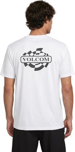 واقي من الشمس بأكمام قصيرة للرجال من Volcom - حماية من أشعة الشمس بعامل حماية من أشعة الشمس 50+، تحكم في الرطوبة سريع الجفاف، أبيض، مقاس X-Large in Kuwait