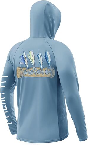 Palmyth Fishing Shirts for Men Long Sleeve Sun Protection Fishing Hoodie UPF 50+ Shirt Neck Gaiter in Saudi Arabia