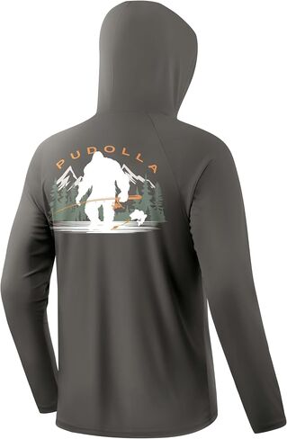 Pudolla Men's Sun Protection Hoodie Shirts UPF 50+ Long Sleeve Fishing Swim Shirt Lightweight Quick Dry Rash Guard in Kuwait