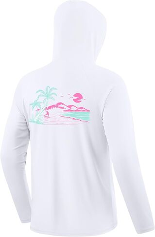 Pudolla Men's Sun Protection Hoodie Shirts UPF 50+ Long Sleeve Fishing Swim Shirt Lightweight Quick Dry Rash Guard in Kuwait