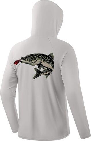 Pudolla Men's Sun Protection Hoodie Shirts UPF 50+ Long Sleeve Fishing Swim Shirt Lightweight Quick Dry Rash Guard in Kuwait