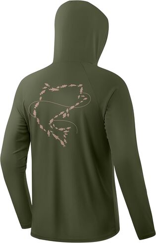 Pudolla Men's Sun Protection Hoodie Shirts UPF 50+ Long Sleeve Fishing Swim Shirt Lightweight Quick Dry Rash Guard in Kuwait