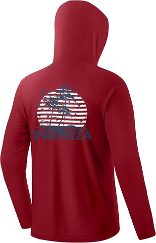 Pudolla Men's Sun Protection Hoodie Shirts UPF 50+ Long Sleeve Fishing Swim Shirt Lightweight Quick Dry Rash Guard in Kuwait