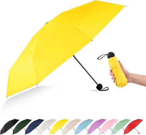 Mini Travel Umbrella Compact Small Size, UV Protection for Sun & Rain, Lightweight Folding, Wind Resistant, Small Backpack Purse Size for Women Kids in Saudi Arabia