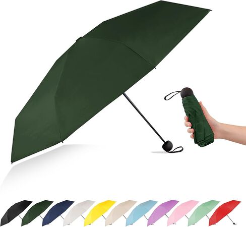 Mini Travel Umbrella Compact Small Size, UV Protection for Sun & Rain, Lightweight Folding, Wind Resistant, Small Backpack Purse Size for Women Kids in Saudi Arabia