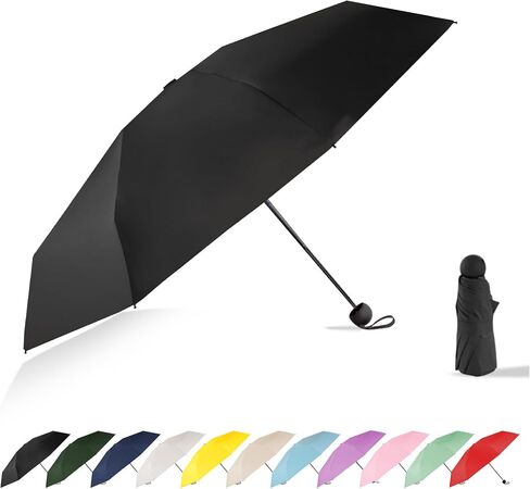 Mini Travel Umbrella Compact Small Size, UV Protection for Sun & Rain, Lightweight Folding, Wind Resistant, Small Backpack Purse Size for Women Kids in Saudi Arabia