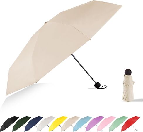 Mini Travel Umbrella Compact Small Size, UV Protection for Sun & Rain, Lightweight Folding, Wind Resistant, Small Backpack Purse Size for Women Kids in Saudi Arabia