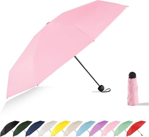 Mini Travel Umbrella Compact Small Size, UV Protection for Sun & Rain, Lightweight Folding, Wind Resistant, Small Backpack Purse Size for Women Kids in Saudi Arabia