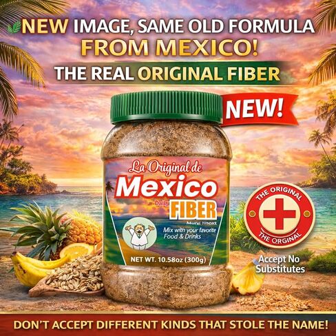 La Original de Mexico Daily Fiber Powder 300g (10.58 oz) – Natural Plant-Based – Easy Mix Fiber for Drinks, Smoothies & Food – Non-GMO & Additive Free in Kuwait