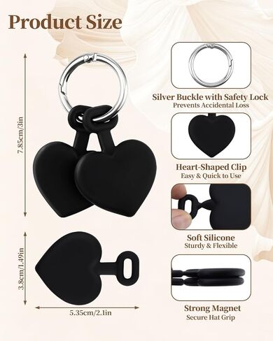 Magnetic Hat Clip for Travel on Bag, Soft Silicone Hat Holder, Strong Magnet Design for Caps and Beach Hats, Portable Vacation Outdoor Travel Beach Essentials, Black in Saudi Arabia