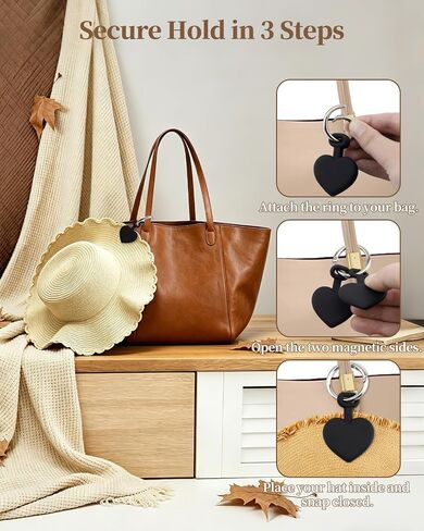 Magnetic Hat Clip for Travel on Bag, Soft Silicone Hat Holder, Strong Magnet Design for Caps and Beach Hats, Portable Vacation Outdoor Travel Beach Essentials, Black in Saudi Arabia
