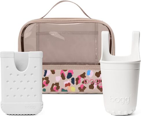 BOGG BAG Bundle – Boggs N’ Ends Travel Organizer (Neon Jungle) + Bevy Beverage Holder (White) + Call Me Phone Holder (White) – Durable, Washable, Tip-proof – Beach, Pool, Boat, Work, Sports in Kuwait