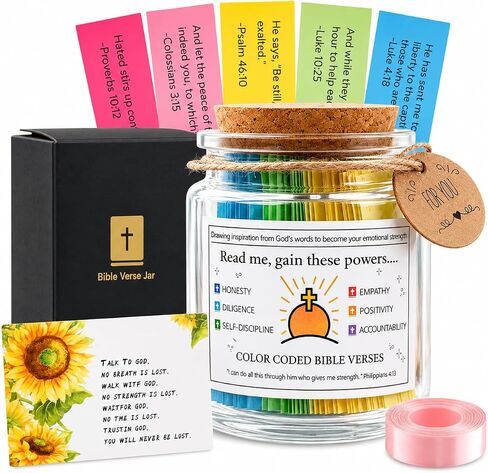 Read Me When Bible Verse Jar, Bible Verses Jar for Christian Graduation Gifts with Ribbon Bow, Fathers Day Dad Gifts for Men, Mom, Christmas Birthday Gift for Women, Wife, Sister, Nana, Aunt, Grandma in Kuwait