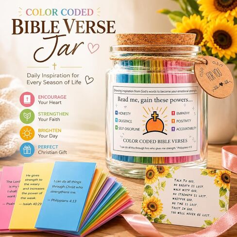 Read Me When Bible Verse Jar, Bible Verses Jar for Christian Graduation Gifts with Ribbon Bow, Fathers Day Dad Gifts for Men, Mom, Christmas Birthday Gift for Women, Wife, Sister, Nana, Aunt, Grandma in Kuwait