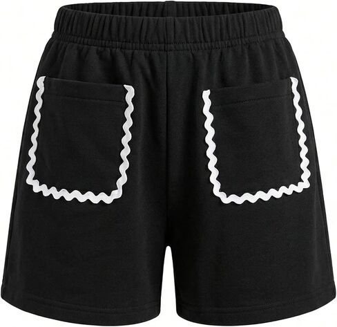 Girls Striped Paperbag Shorts Cotton Summer School Vacation Shorts with Bow Tie and Pockets in Kuwait