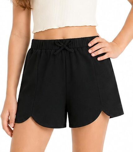 Girls Striped Paperbag Shorts Cotton Summer School Vacation Shorts with Bow Tie and Pockets in Kuwait