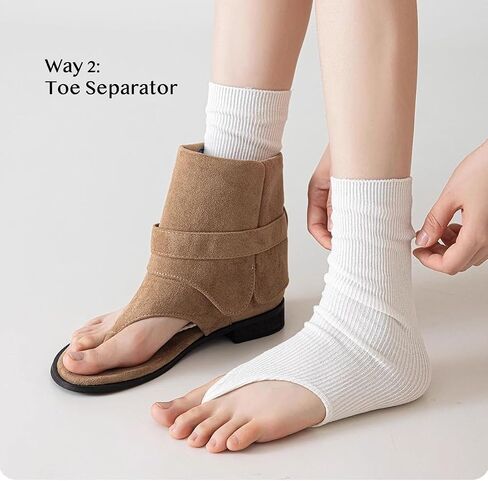 Y2K Breathable Ribbed Toe Separator Socks for Women - Two Way Wear Also StirrUp Ideal for Summer and Open-Toe Shoes in Saudi Arabia