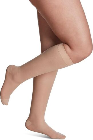 SIGVARIS Women’s Style Sheer 780 Closed Toe Calf-High Socks 15-20mmHg - Dark Navy - Medium Short in Kuwait