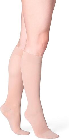 SIGVARIS Women’s Style Sheer 780 Closed Toe Calf-High Socks 15-20mmHg - Dark Navy - Medium Short in Kuwait