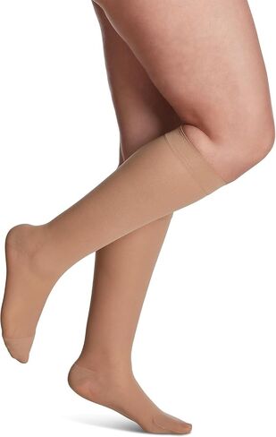 SIGVARIS Women’s Style Sheer 780 Closed Toe Calf-High Socks 15-20mmHg - Dark Navy - Medium Short in Kuwait