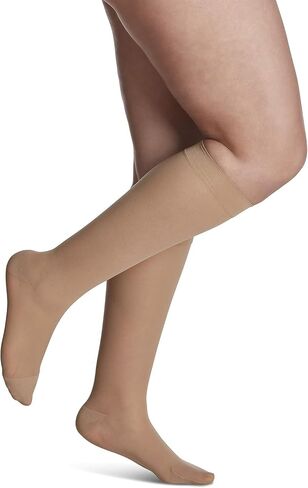 SIGVARIS Women’s Style Sheer 780 Closed Toe Calf-High Socks 15-20mmHg - Dark Navy - Medium Short in Kuwait