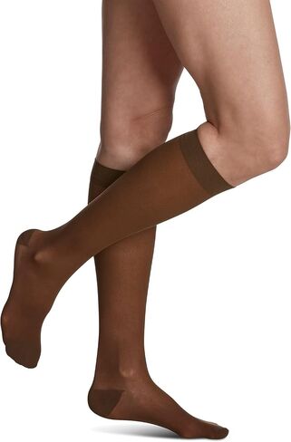 SIGVARIS Women’s Style Sheer 780 Closed Toe Calf-High Socks 15-20mmHg - Dark Navy - Medium Short in Kuwait