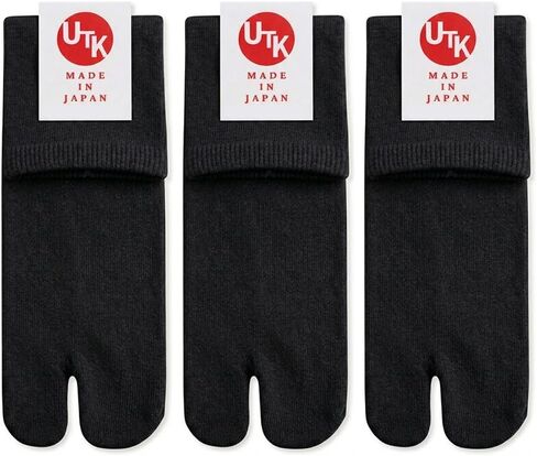 Tabi Socks Made in Japan, Crew Length Split Toe Socks for Daily Comfort, Soft Materials, 3-Pair Set in Saudi Arabia