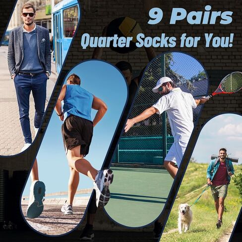 eallco 9 Pairs Mens Ankle Socks Quarter Thin Half Mini Crew Casual Socks for Men in Saudi Arabia