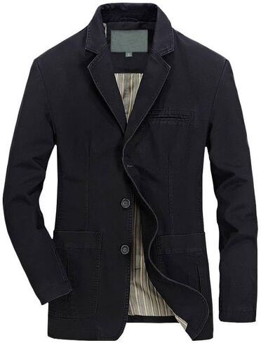 Men's Blazer Jacket Cotton Suit Sport Coat Casual Regular Fit Autumn Busniess Jackets in Kuwait