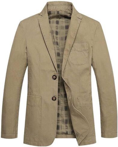 Men's Blazer Jacket Cotton Suit Sport Coat Casual Regular Fit Autumn Busniess Jackets in Kuwait