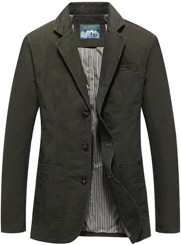 Men's Blazer Jacket Cotton Suit Sport Coat Casual Regular Fit Autumn Busniess Jackets in Kuwait