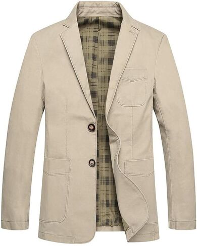 Men's Blazer Jacket Cotton Suit Sport Coat Casual Regular Fit Autumn Busniess Jackets in Kuwait