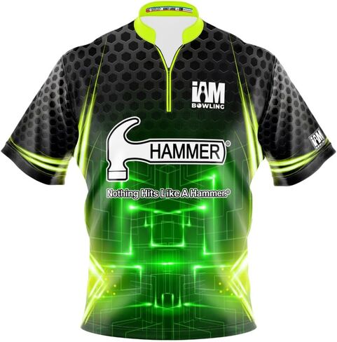 Logo Infusion Dye-Sublimated Bowling Jersey (Sash Collar) - I AM Bowling Fun Design 1501-HM - Hammer (as1, Alpha, 4X_l, Regular, Regular) Multicolored in Kuwait