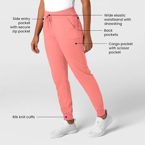 بنطال Wink Boundless للنساء من Jogger Scrub، Paradise Pink، L PET in Kuwait