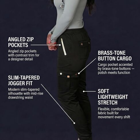 The Kiki - Women’s Scrub Pants – Cargo Jogger, Modern Fit in Kuwait