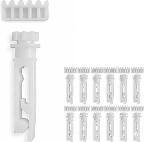 12/24 Pcs Vertical Blind Stem Replacement - White Plastic Carrier Repair Parts for Window Blinds - Capable of Fixing Broken Slats & Headrail Track Fasteners (12) in Kuwait