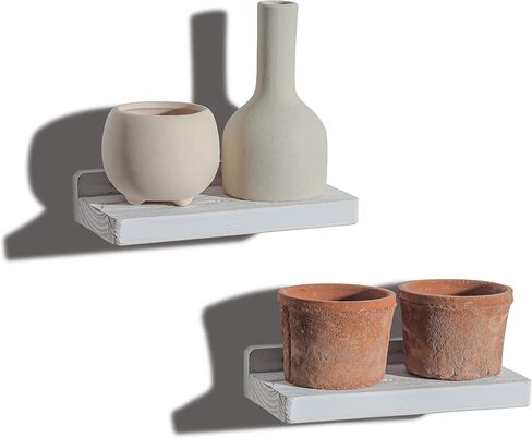 Freezing point Small Floating Shelf for Wall Set of 2 Natural Wood 4Inch Mini Wall Shelves Decor Plant Display Collectibles Mounted Kitchen Bathroom Bedroom Corner Decorative Storage Tiny Stand in Saudi Arabia
