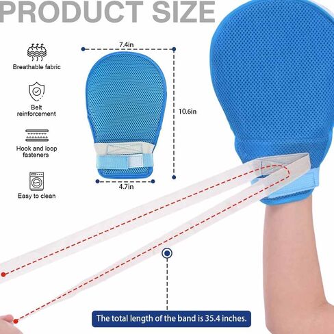 Restraint Gloves for Elderly Dementia Patients, Anti Scratch Safety Mittens with Adjustable Straps, Breathable Mesh Hand Restraints for Preventing Pulling IV Tubes （1 Pair） in Saudi Arabia