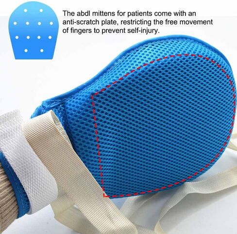 Restraint Gloves for Elderly Dementia Patients, Anti Scratch Safety Mittens with Adjustable Straps, Breathable Mesh Hand Restraints for Preventing Pulling IV Tubes （1 Pair） in Saudi Arabia