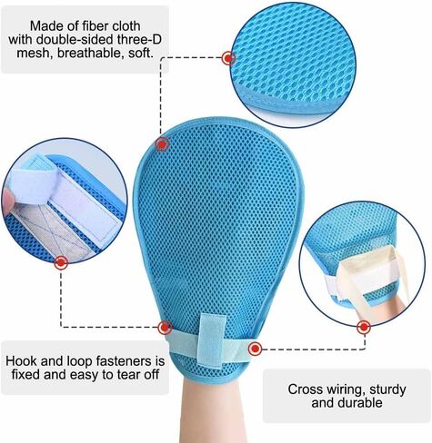 Restraint Gloves for Elderly Dementia Patients, Anti Scratch Safety Mittens with Adjustable Straps, Breathable Mesh Hand Restraints for Preventing Pulling IV Tubes （1 Pair） in Saudi Arabia