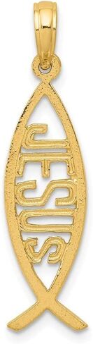 Roy Rose Jewelry 14K Yellow Gold Ichthus Fish with Jesus Pendant in Kuwait