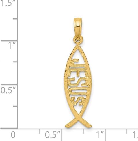 Roy Rose Jewelry 14K Yellow Gold Ichthus Fish with Jesus Pendant in Kuwait