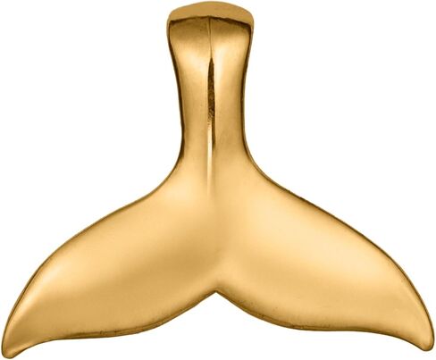 14K Solid Yellow Gold Hawaiian Heirloom Scroll Whale Tail Pendant Charm, Nickel Free Hypoallergenic for Sensitive Skin, Gift Box Included in Saudi Arabia