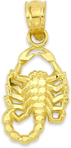 10k Gold Zodiac Scorpio Pendant - Intricate Scorpion Design, Astrological Sign Charm for Scorpio Birthdays in Kuwait