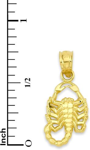 10k Gold Zodiac Scorpio Pendant - Intricate Scorpion Design, Astrological Sign Charm for Scorpio Birthdays in Kuwait