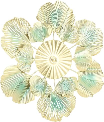 Apricot Leaf Flower Iron Wall Pendant Luxury Style Art Decoration for Study Lobby Hotel Durable Iron Material (A 46x45.5x3.5cm/18.1x17.9x1.4in) in Kuwait