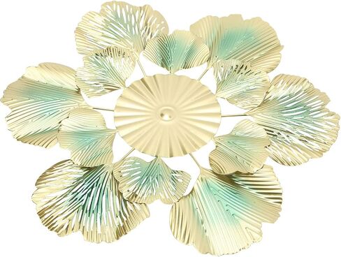 Apricot Leaf Flower Iron Wall Pendant Luxury Style Art Decoration for Study Lobby Hotel Durable Iron Material (A 46x45.5x3.5cm/18.1x17.9x1.4in) in Kuwait